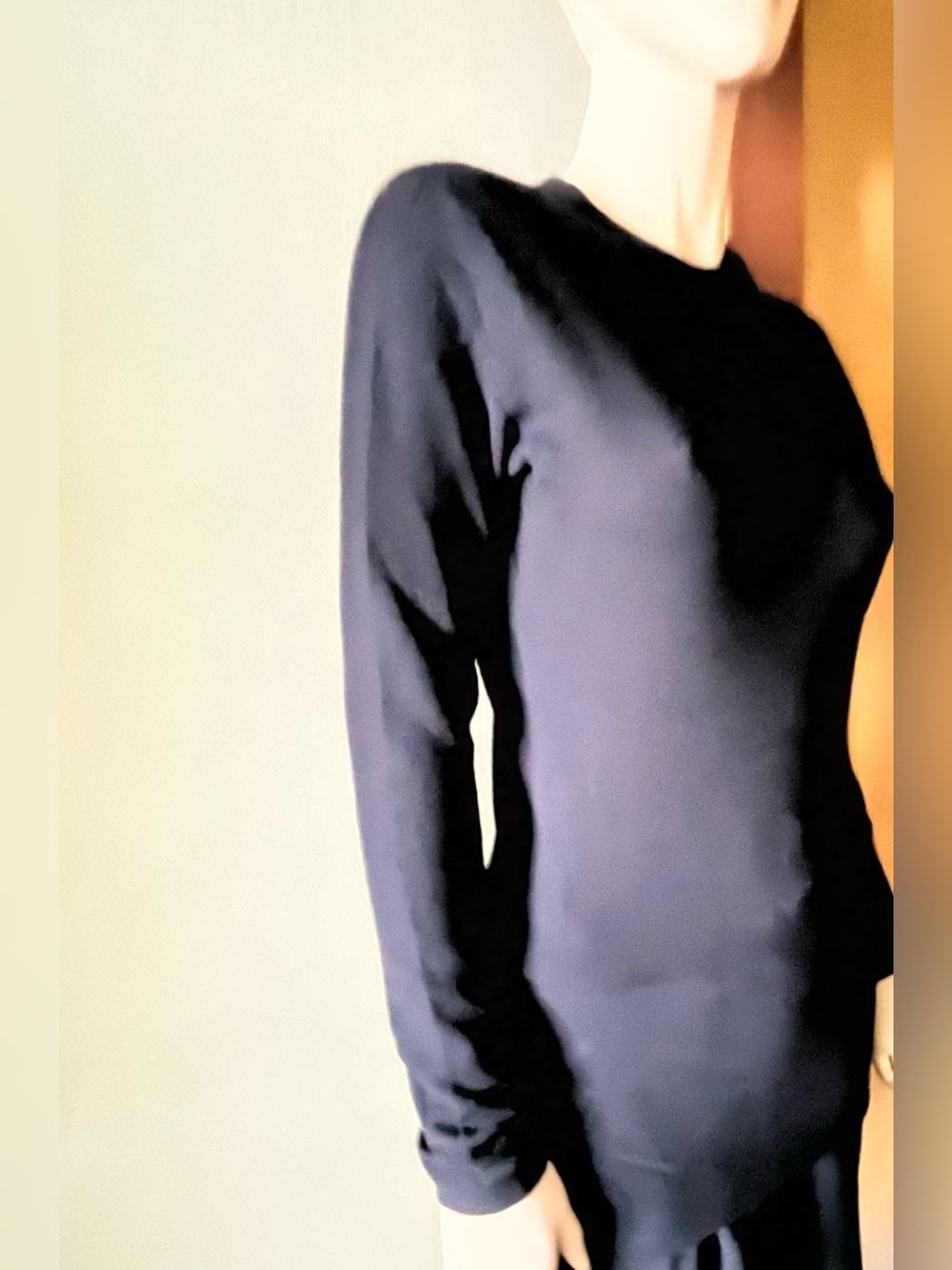 Donna Karan New York Collection Black Wool and  Elastin  Knee-length Dress